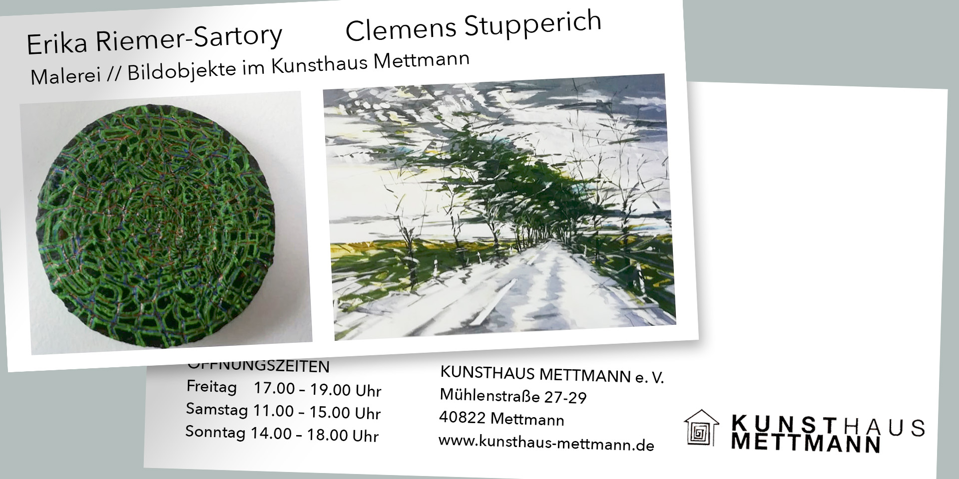 Erika Riemer-Sartory + Clemens Stopperich im Kunsthaus Mettmann. Flyer zur Ausstellung